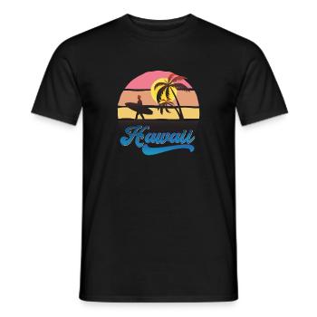 Hawaii Surf Sunset Beach Design - Men's T-Shirt - black - Front - AI Model Male 178 light (178cm)