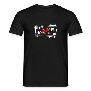NEVER STOP TRYING - Men's T-Shirt - black - Front - AI Model Male 178 light (178cm)