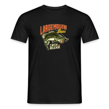 Bass fish - Men's T-Shirt - black - Front - AI Model Male 178 light (178cm)