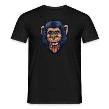 Chimp head - Men's T-Shirt - black - Front - AI Model Male 178 light (178cm)