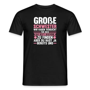 Familienmotiv Schwester - Männer T-Shirt - Schwarz - Vorne - AI Model Male 178 light (178cm)