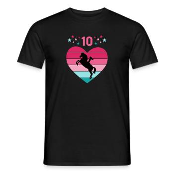 Reiterin Pferd Reitsport 10. Geburtstag Pony Reite - Männer T-Shirt - Schwarz - Vorne - AI Model Male 178 light (178cm)