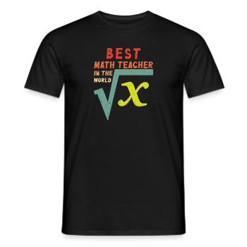 Best math teacher in the world - Men's T-Shirt - black - Front - AI Model Male 178 light (178cm)