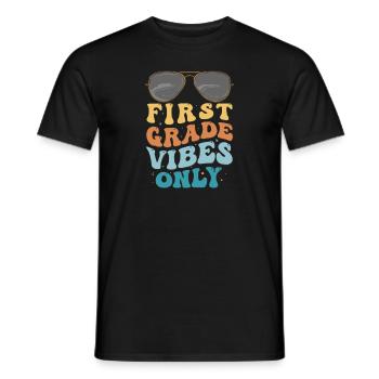 First Grade Vibes Only Vintage Groovy Kids Back - T-shirt homme - noir - Devant - AI Model Male 178 light (178cm)