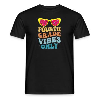 Fourth Grade Vibes Only 4th Grade Groovy Kids - Men's T-Shirt - black - Front - AI Model Male 178 light (178cm)