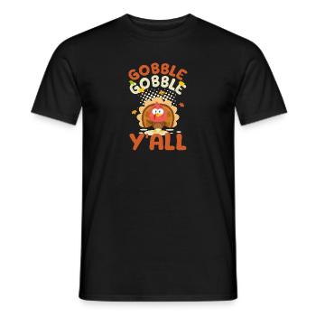 Gobble Gobble Yall Mignon Happy Turkey Day Drôle - T-shirt homme - noir - Devant - AI Model Male 178 light (178cm)