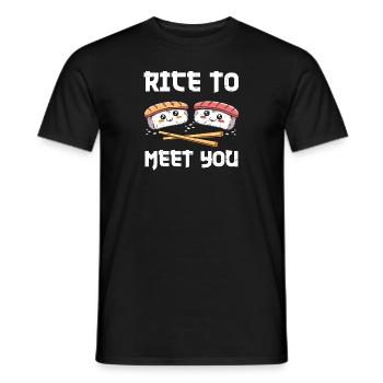 Rice to Meet you - Japan Sushi - Männer T-Shirt - Schwarz - Vorne - AI Model Male 178 light (178cm)