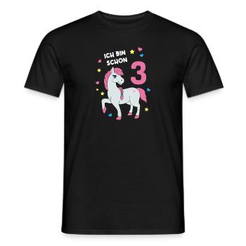 Reiterin Pferd Reitsport 3. Geburtstag Pony Reiten - Männer T-Shirt - Schwarz - Vorne - AI Model Male 178 light (178cm)