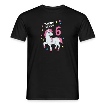 Reiterin Pferd Reitsport 6. Geburtstag Pony Reiten - Männer T-Shirt - Schwarz - Vorne - AI Model Male 178 light (178cm)