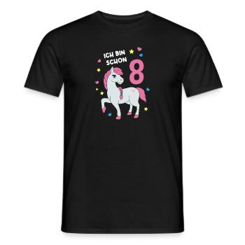 Reiterin Pferd Reitsport 8. Geburtstag Pony Reiten - Männer T-Shirt - Schwarz - Vorne - AI Model Male 178 light (178cm)
