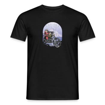 Biker-Weihnachtsmann auf Motorrad Lustige - Männer T-Shirt - Schwarz - Vorne - AI Model Male 178 light (178cm)