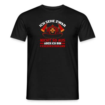 Feuerwehrmann Feuerwehr - Männer T-Shirt - Schwarz - Vorne - AI Model Male 178 light (178cm)