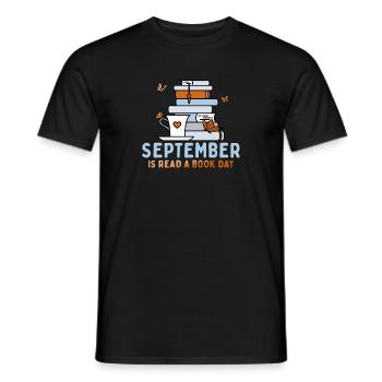 September Ist Der Tag Des Buches Leseteam - Männer T-Shirt - Schwarz - Vorne - AI Model Male 178 light (178cm)