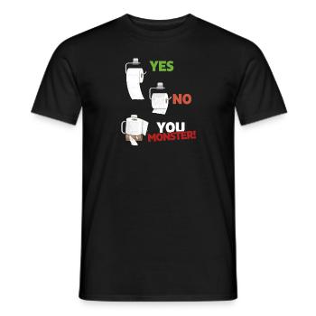 Lustiges Toilettenpapier Tutorial - Männer T-Shirt - Schwarz - Vorne - AI Model Male 178 light (178cm)