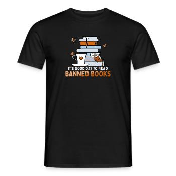 C’est une bonne journée pour lire un livre - T-shirt homme - noir - Devant - AI Model Male 178 light (178cm)