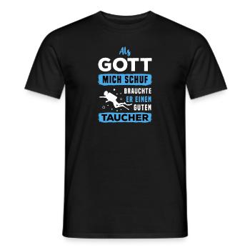 Taucheranzug Tauchermaske Taucherbrille Taucher - Männer T-Shirt - Schwarz - Vorne - AI Model Male 178 light (178cm)