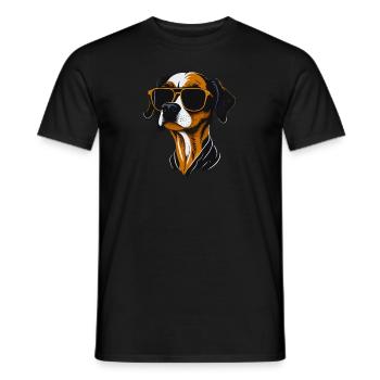 Cool dog with sunglasses - Men's T-Shirt - black - Front - AI Model Male 178 light (178cm)