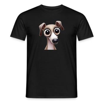 Cute Greyhound Puppy Art - T-shirt homme - noir - Devant - AI Model Male 178 light (178cm)
