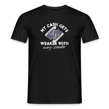 My cash gets weaker with every sneakers - Männer T-Shirt - Schwarz - Vorne - AI Model Male 178 light (178cm)