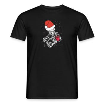 Squelette Chapeau de Père Noël Café Buvant Drôle - T-shirt homme - noir - Devant - AI Model Male 178 light (178cm)