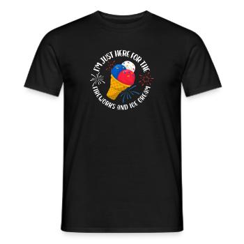Im just here for the fireworks and ice cream - Männer T-Shirt - Schwarz - Vorne - AI Model Male 178 light (178cm)