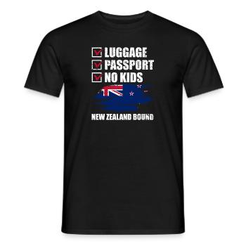 Luggage Passport No Kids New Zealand Bound Vacation - Men's T-Shirt - black - Front - AI Model Male 178 light (178cm)