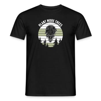 Plant more trees Umweltschutz Globus Erdkugel - Männer T-Shirt - Schwarz - Vorne - AI Model Male 178 light (178cm)