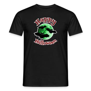 Les chauves-souris effrayantes d’Halloween flottent devant la lune - T-shirt homme - noir - Devant - AI Model Male 178 light (178cm)