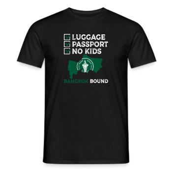Luggage Passport No Kids Bangkok Bound Vacation - Men's T-Shirt - black - Front - AI Model Male 178 light (178cm)