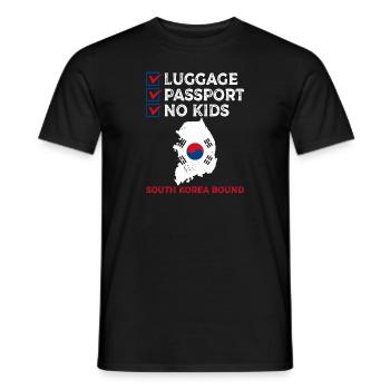 Luggage Passport No Kids South Korea Bound Vacation - Men's T-Shirt - black - Front - AI Model Male 178 light (178cm)