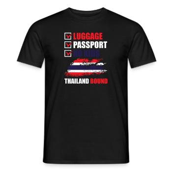 Luggage Passport No Kids Thailand Bound - Men's T-Shirt - black - Front - AI Model Male 178 light (178cm)