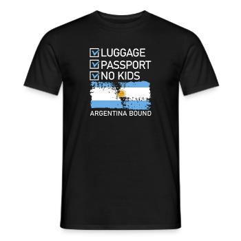 Luggage Passport No Kids Argentina Bound - Men's T-Shirt - black - Front - AI Model Male 178 light (178cm)