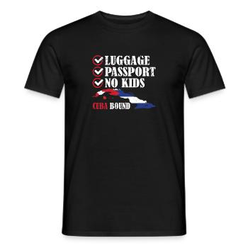 Luggage Passport No Kids Cuba Bound Vacation Trip - Men's T-Shirt - black - Front - AI Model Male 178 light (178cm)