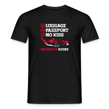 Passeport bagage Pas d’enfants Indonésie Bound Vacances - T-shirt homme - noir - Devant - AI Model Male 178 light (178cm)