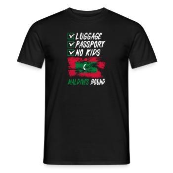 Luggage Passport No Kids Maldives Bound Vacation - Men's T-Shirt - black - Front - AI Model Male 178 light (178cm)