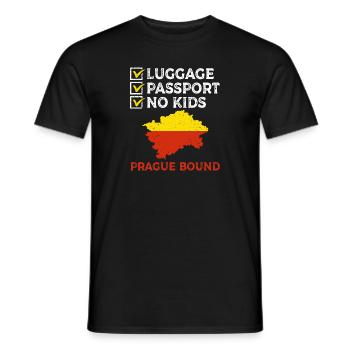 Luggage Passport No Kids Prague Bound Holiday Trip - Men's T-Shirt - black - Front - AI Model Male 178 light (178cm)