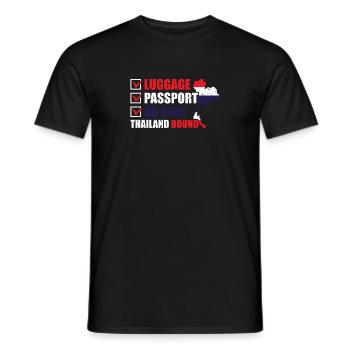 Luggage Passport No Kids Thailand Bound - Men's T-Shirt - black - Front - AI Model Male 178 light (178cm)