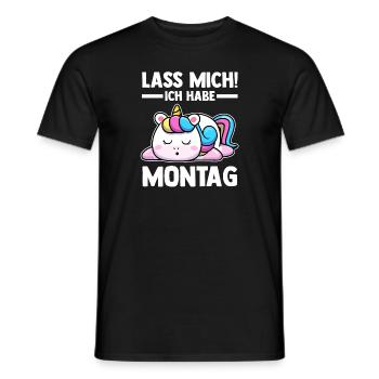 Einhorn Lass Mich Ich Habe Montag - Männer T-Shirt - Schwarz - Vorne - AI Model Male 178 light (178cm)