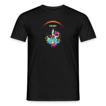 Amérique Totalité Printemps 4.08.24 Total Solaire - T-shirt homme - noir - Devant - AI Model Male 178 light (178cm)