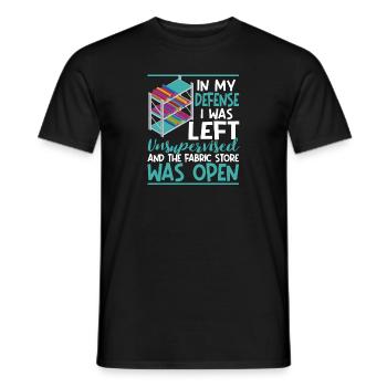 In my defense, I was left unattended - Men's T-Shirt - black - Front - AI Model Male 178 light (178cm)