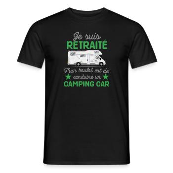 Papy camping car humour original noel anniversaire - T-shirt homme - noir - Devant - AI Model Male 178 light (178cm)