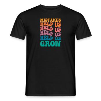Groovy Growth Mindset - Mistakes Help Us Grow - Men's T-Shirt - black - Front - AI Model Male 178 light (178cm)