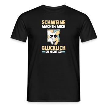 Ferkel Landwirt Bauer Bauernhof Schweine - Männer T-Shirt - Schwarz - Vorne - AI Model Male 178 light (178cm)