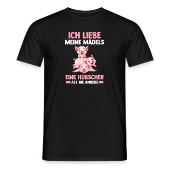 Ferkel Landwirt Bauer Bauernhof Schweine - Männer T-Shirt - Schwarz - Vorne - AI Model Male 178 light (178cm)