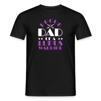 Proud father of a lupus warrior Purple Ribbon - Men's T-Shirt - black - Front - AI Model Male 178 light (178cm)