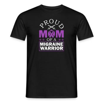 Fière maman d’un guerrier migraineux chronique - T-shirt homme - noir - Devant - AI Model Male 178 light (178cm)