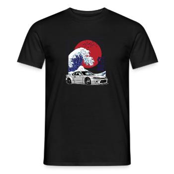 Wellen JDM Sonne S15 Silvia Japan Tuning Auto 90s - Männer T-Shirt - Schwarz - Vorne - AI Model Male 178 light (178cm)