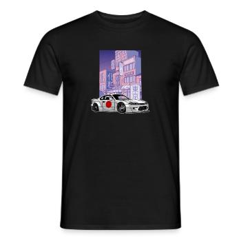 Nächtliche Stadt S15 Silvia Drift Königin Flagge - Männer T-Shirt - Schwarz - Vorne - AI Model Male 178 light (178cm)