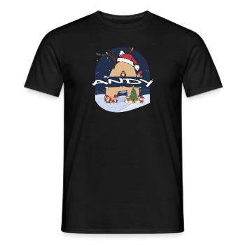Génial Andy Name w Santa Hat dans le thème de Noël - T-shirt homme - noir - Devant - AI Model Male 178 light (178cm)