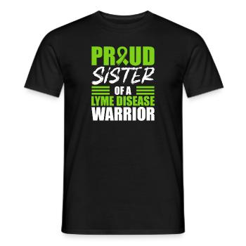 Fière sœur d’un guerrier de la maladie de Lyme - T-shirt homme - noir - Devant - AI Model Male 178 light (178cm)